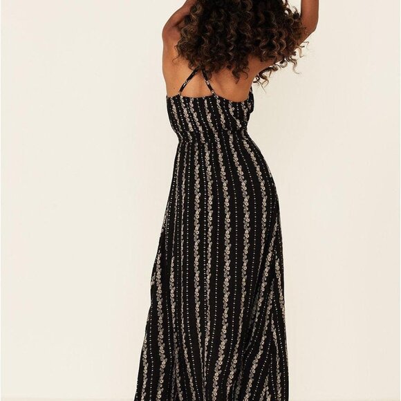 Women's Rayon Maxi Dress Large V-Neck Printed Surplus Comfortable Casual - Picture 4 of 6